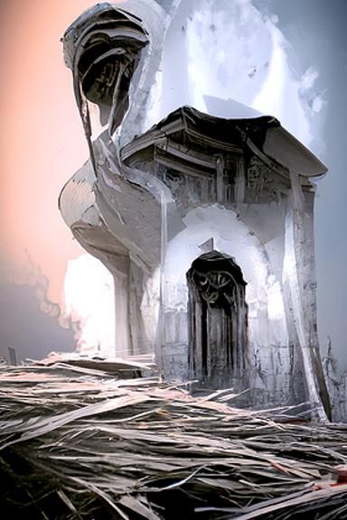 Haunted Victorian House with Skull Ornaments