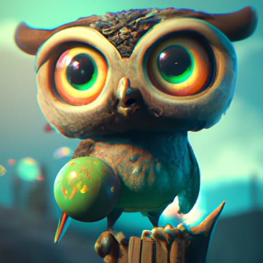 Chibi Owl Fantasy Concept Art in 8K