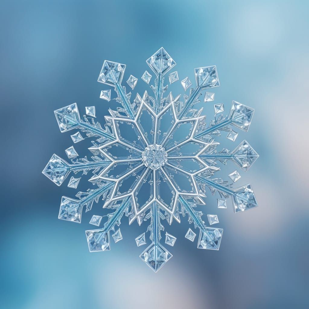 Hyperrealistic Macro Photograph of a Snowflake