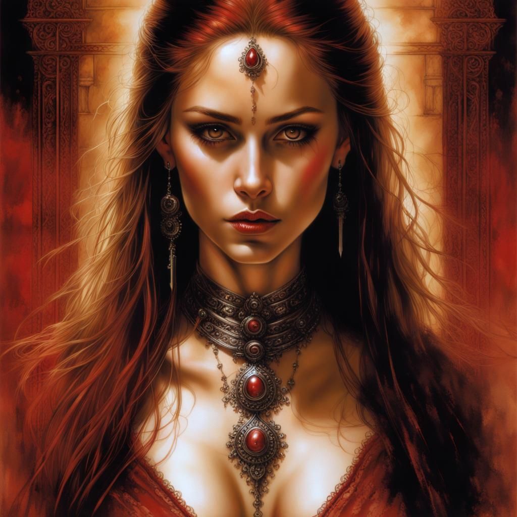 Ruby Spirit: A Luis Royo Inspired Portrait