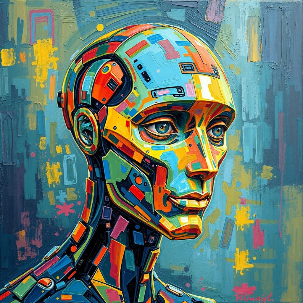 Holographic AI in Expressionist Impasto Oil Painting