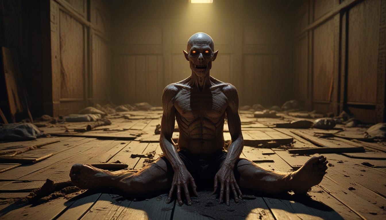 Sinister Cel-Shaded Figure in Post-Impressionist Style