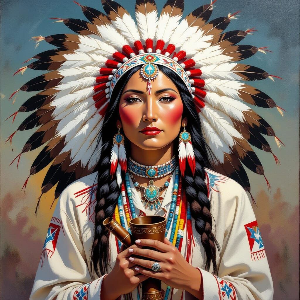 White Buffalo Calf Woman: Stunning Painted Masterpiece