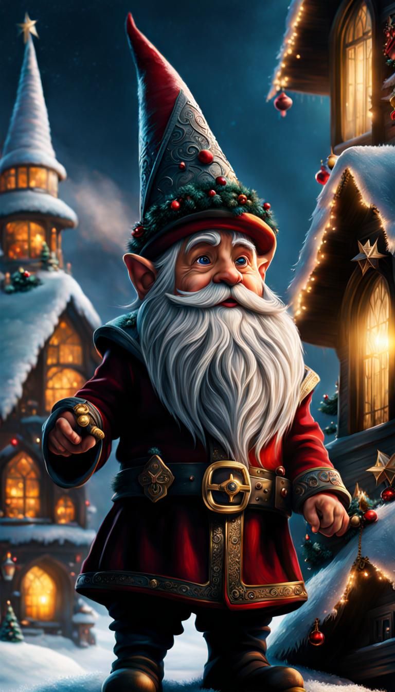 Epic Holiday Gnome Digital Matte Painting