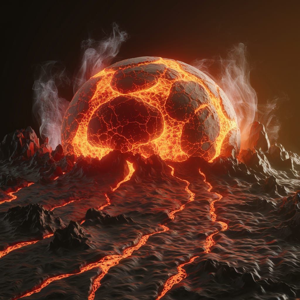 Molten Planet Core in Vivid 3D Render
