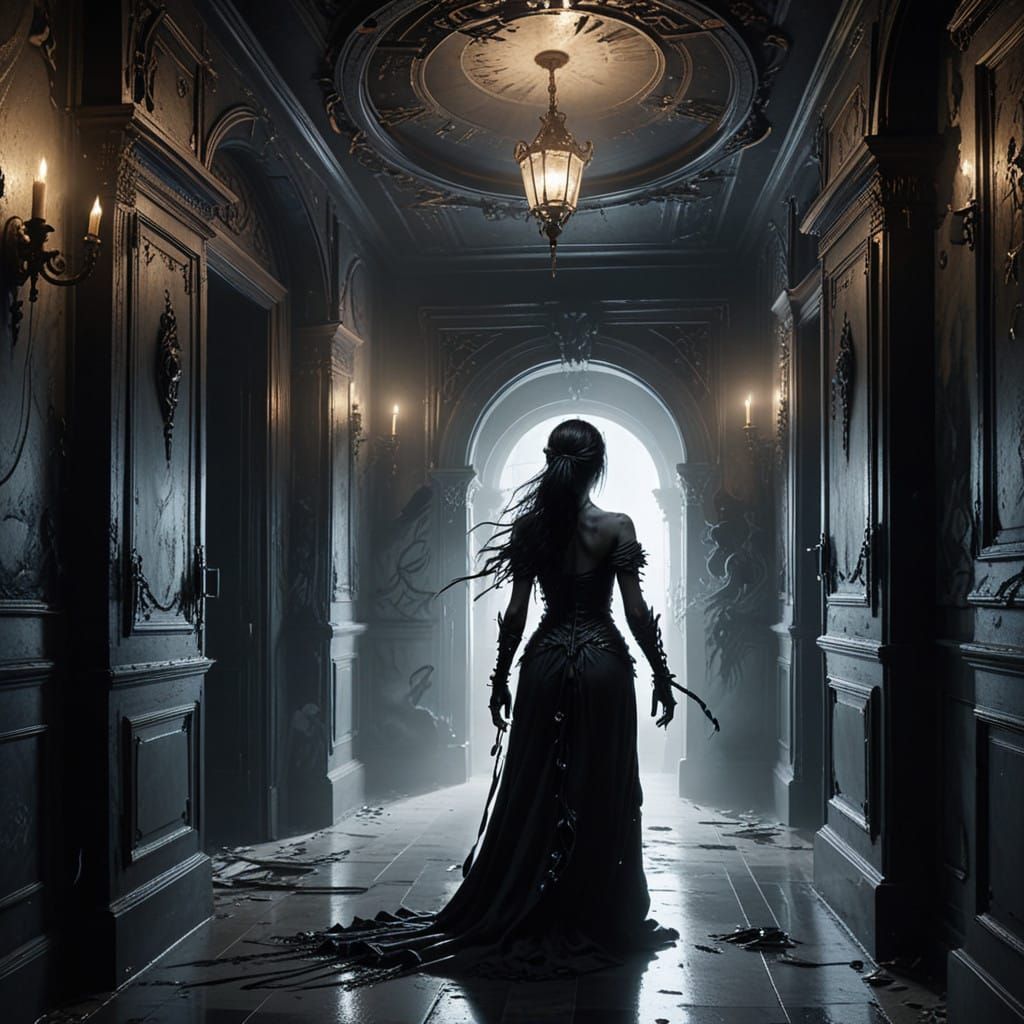 Labyrinthine Ruin Shrouded in Eerie Darkness