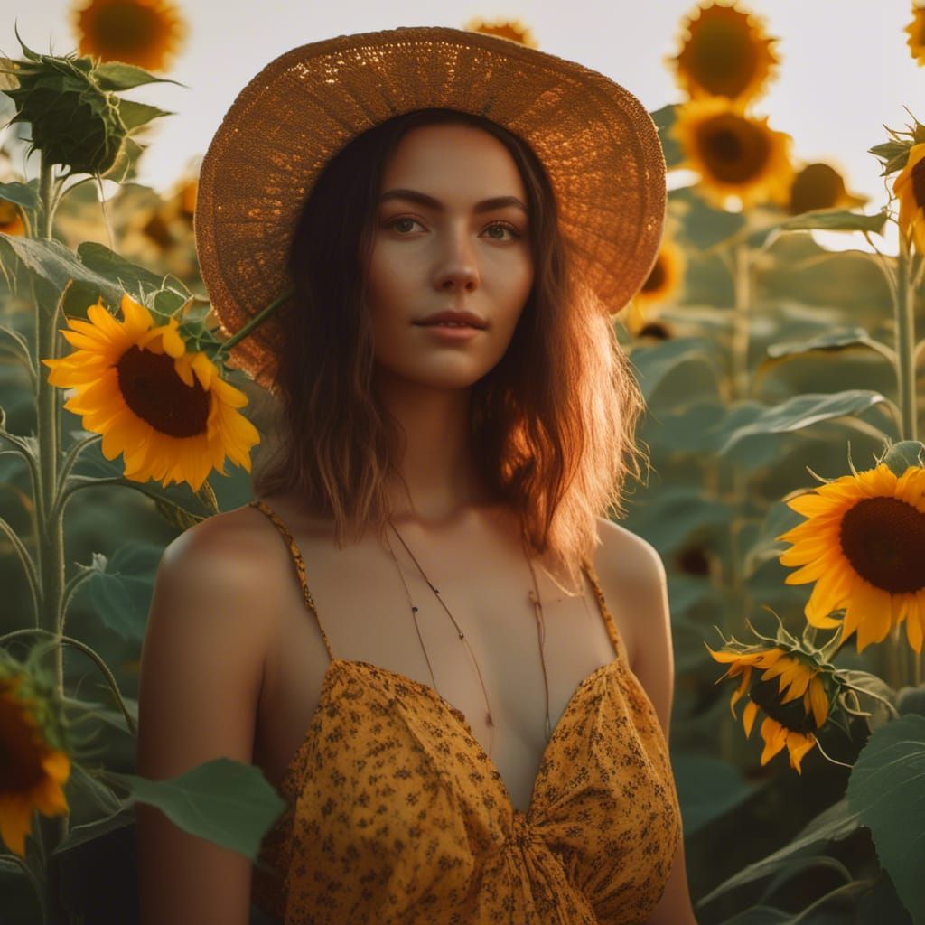Tarot Card Image: Swedish Woman in Sunflower Dress