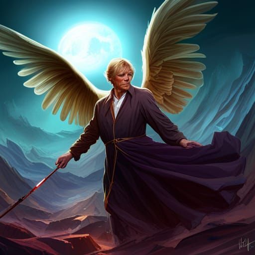Trump as Angel of Death in Dark Fantasy Art