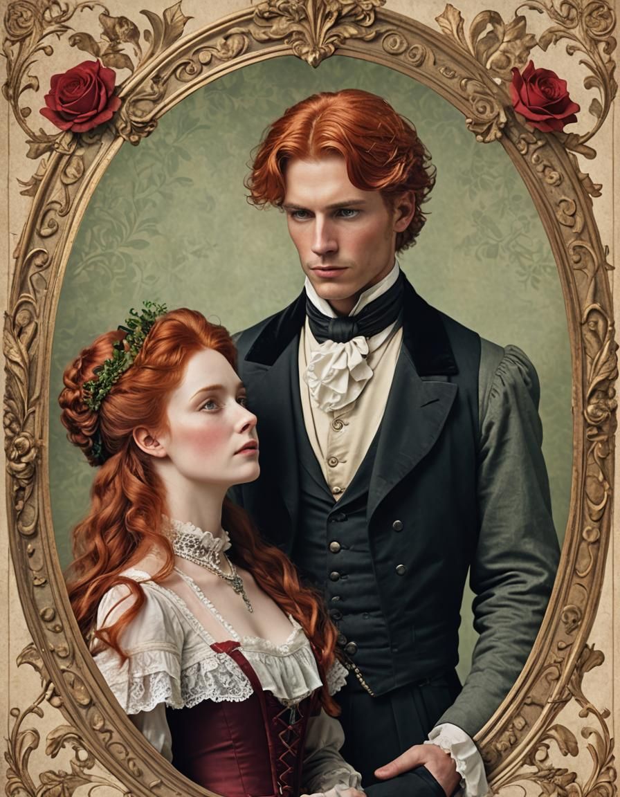 Victorian Romance Book Cover with Red-Haired Man