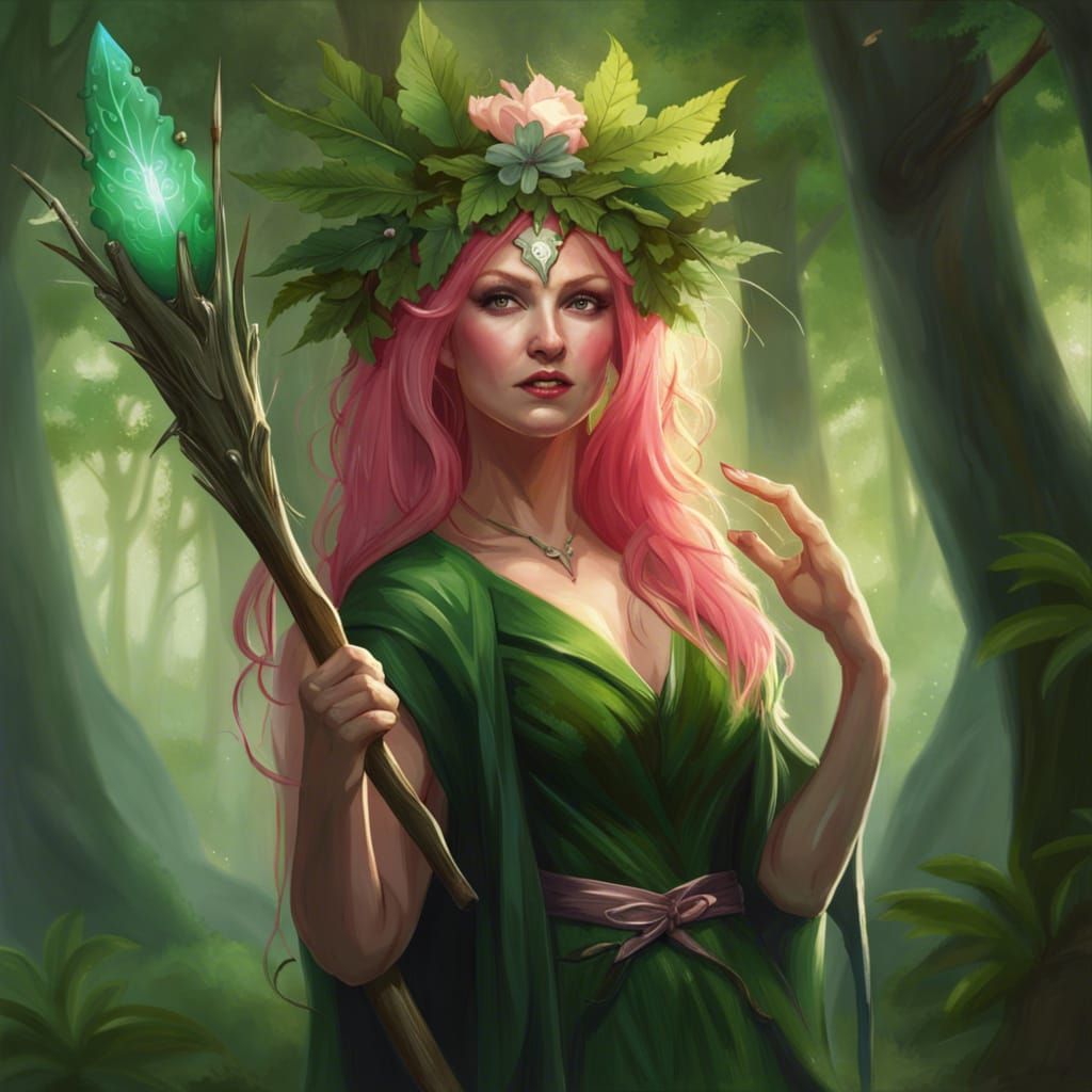 Fantasy Sorceress Portrait in Art Nouveau Style