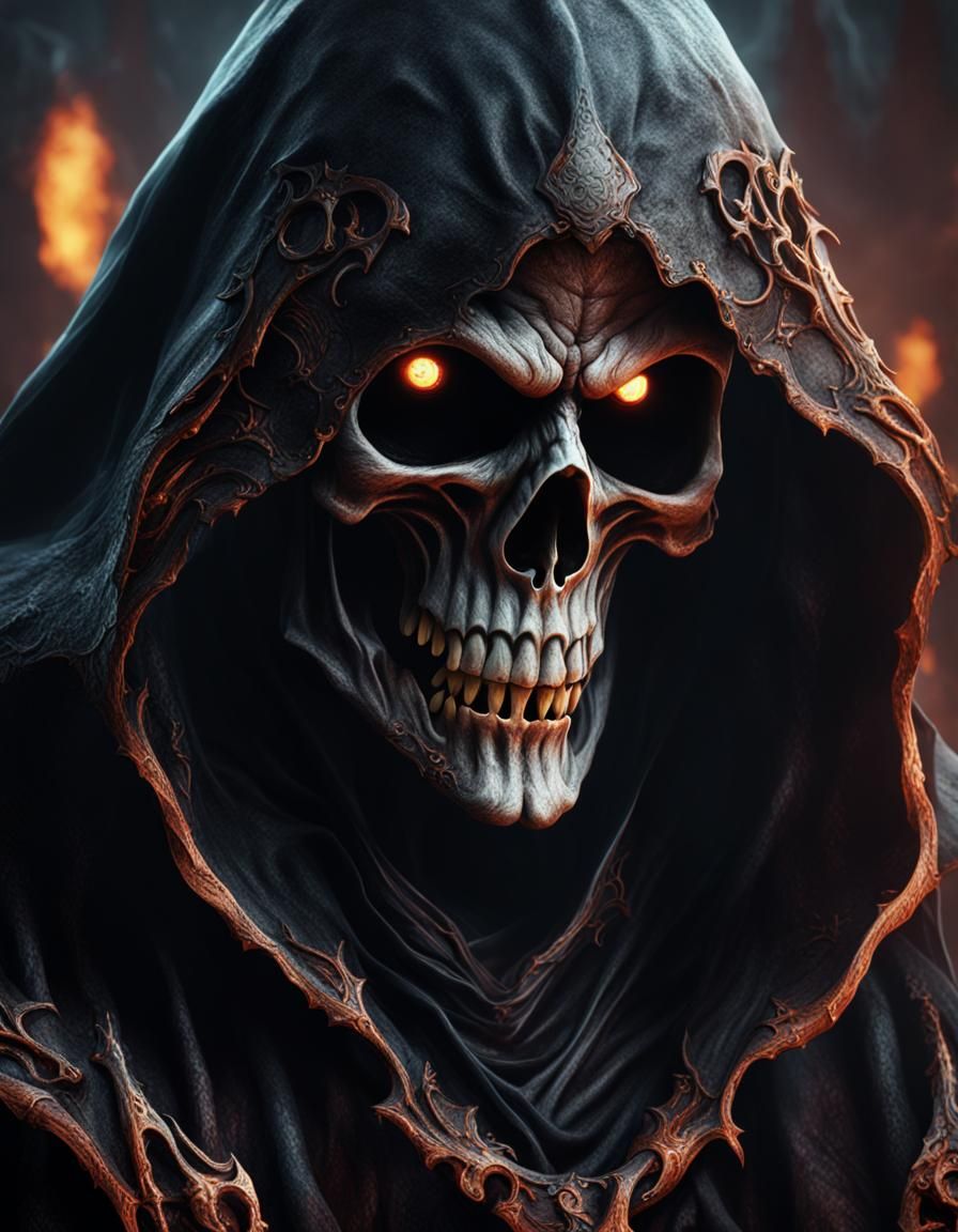 Scary Grim Reaper Close-Up Matte Painting