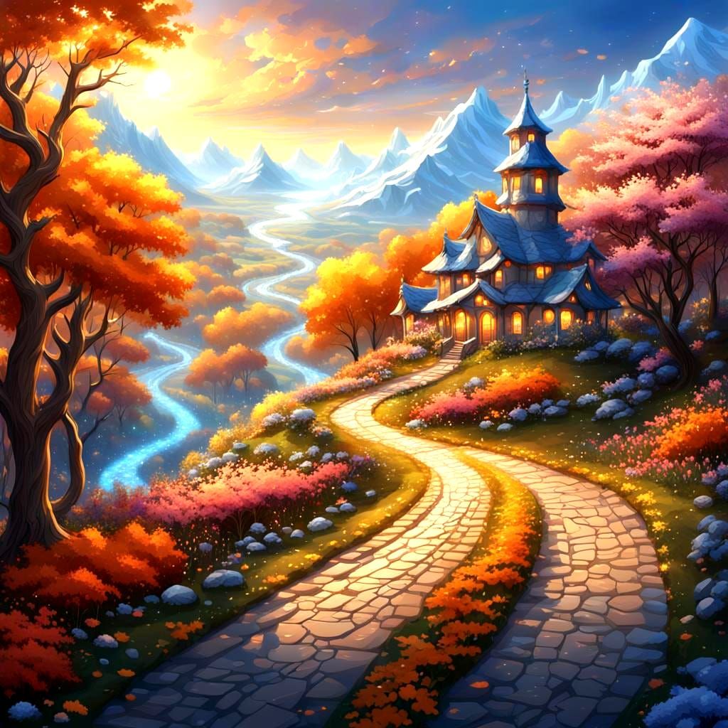 Road of Seasons: Fantastical Matte Painting