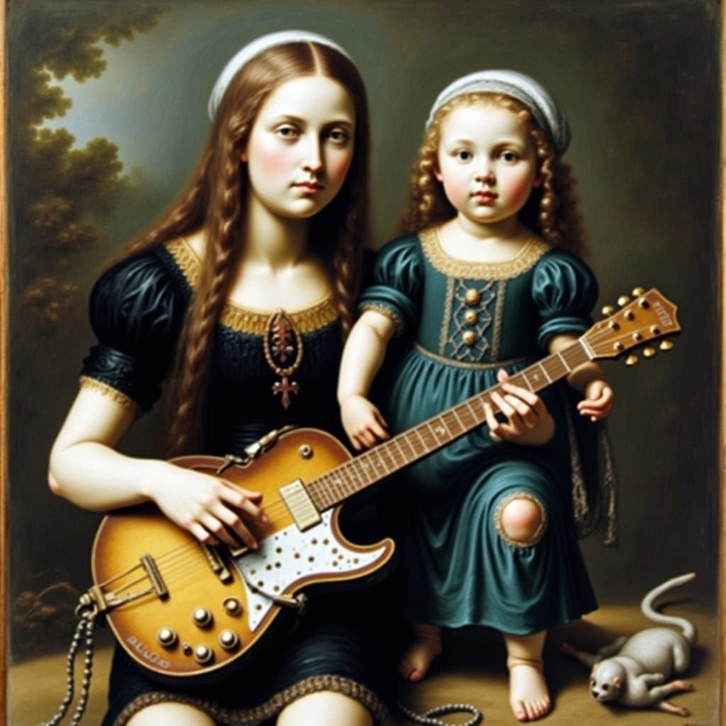 Duane Allman and Little Martha: Oil Painting Portrait