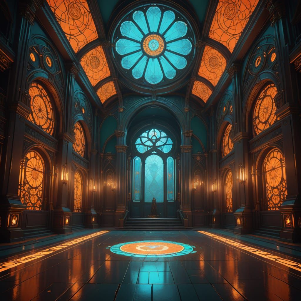 Hall of Voices Concept Art with Psychedelic Palette