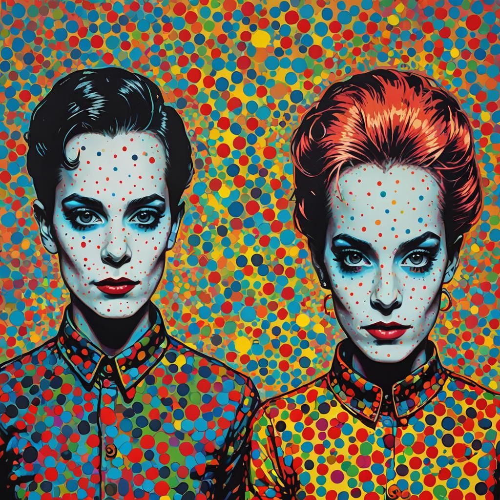 Creepy Twins in Pop Art Style
