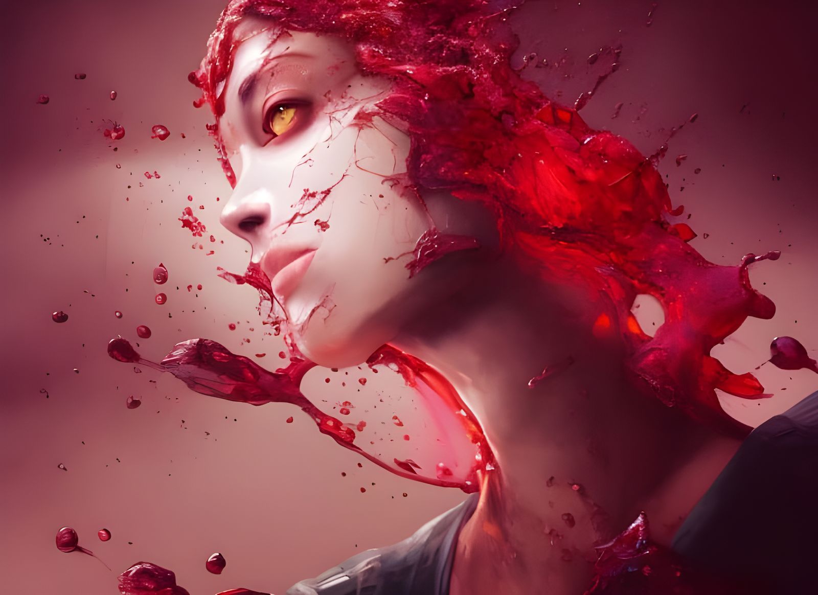 Vibrant Wine Glass in Digital Painting Style