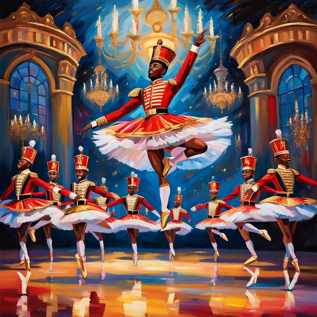African American Nutcracker Soldiers Lead Ballerinas in Vibr...