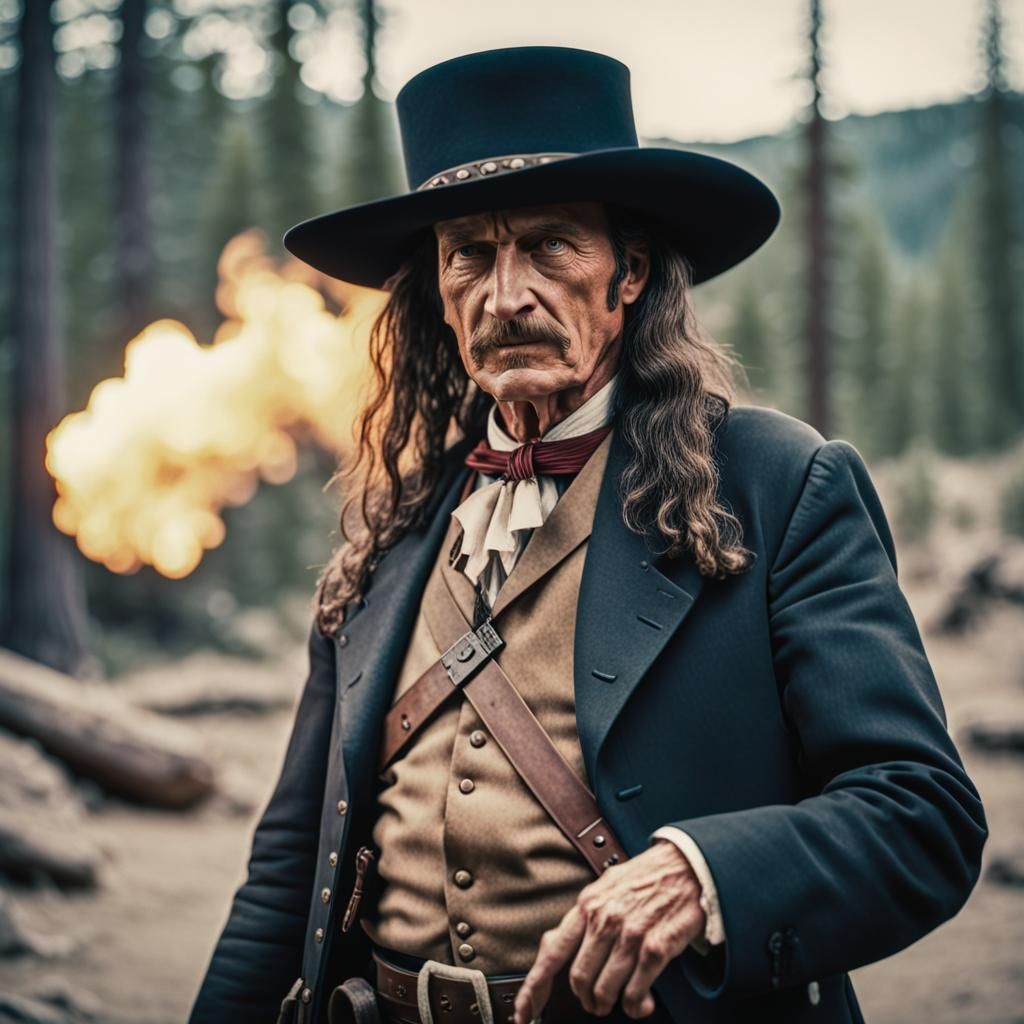 Wild Bill Hickok in Dramatic Cinematic Film Still