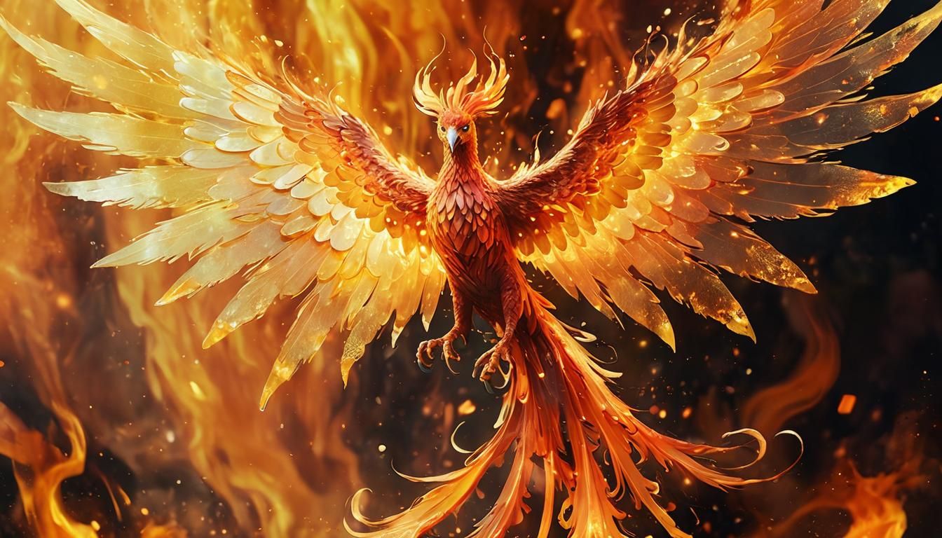 Radiant Fae Fire Phoenix in Graffiti Art Style