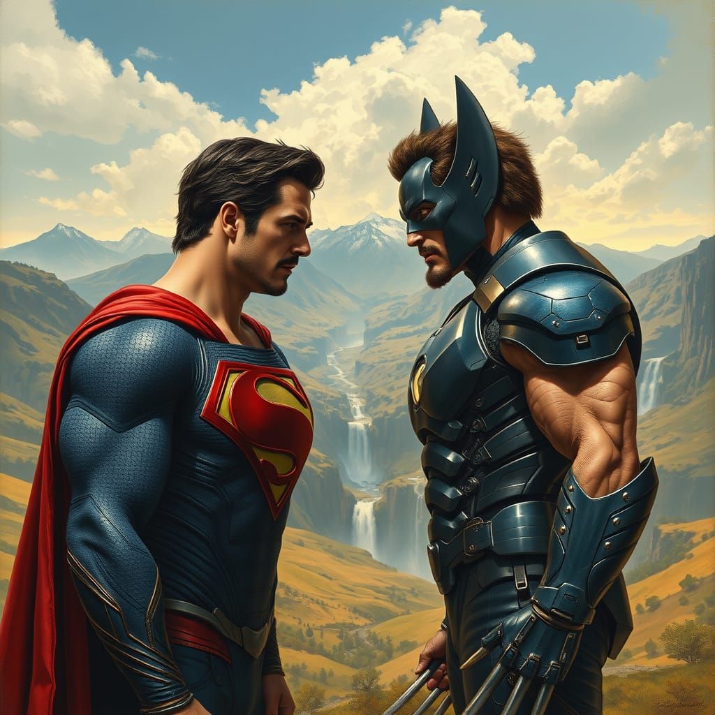 Superheroes Clash in Dreamlike Landscape, as Painted by Jame...