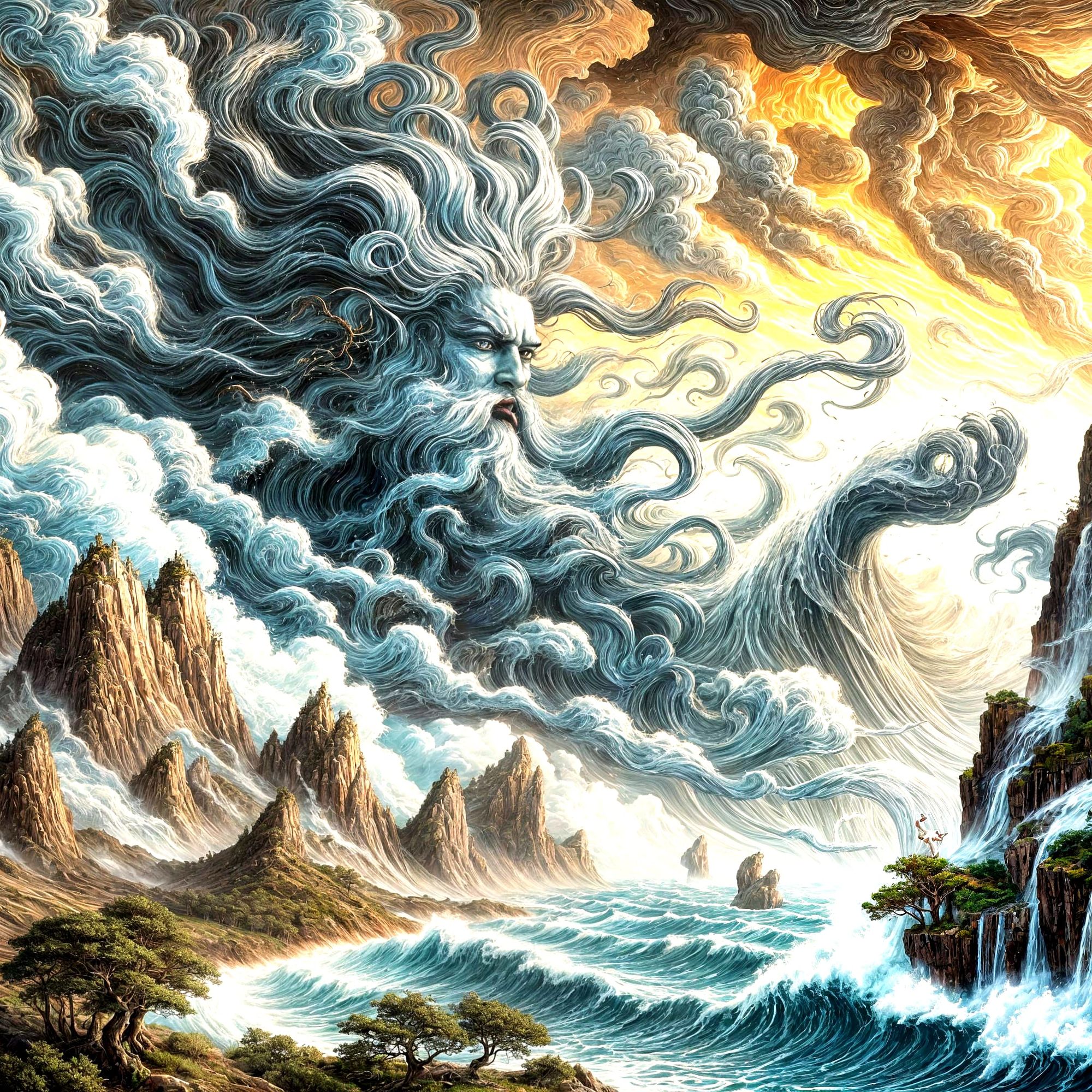 Wind God's Breath Shapes the Landscape - AI Art