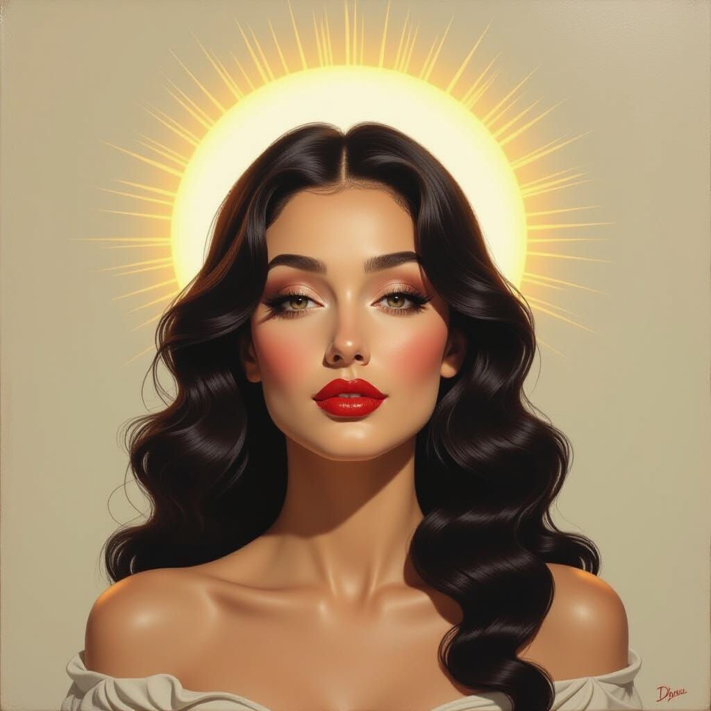 Surreal Portrait of a Divine Woman in Dali Style