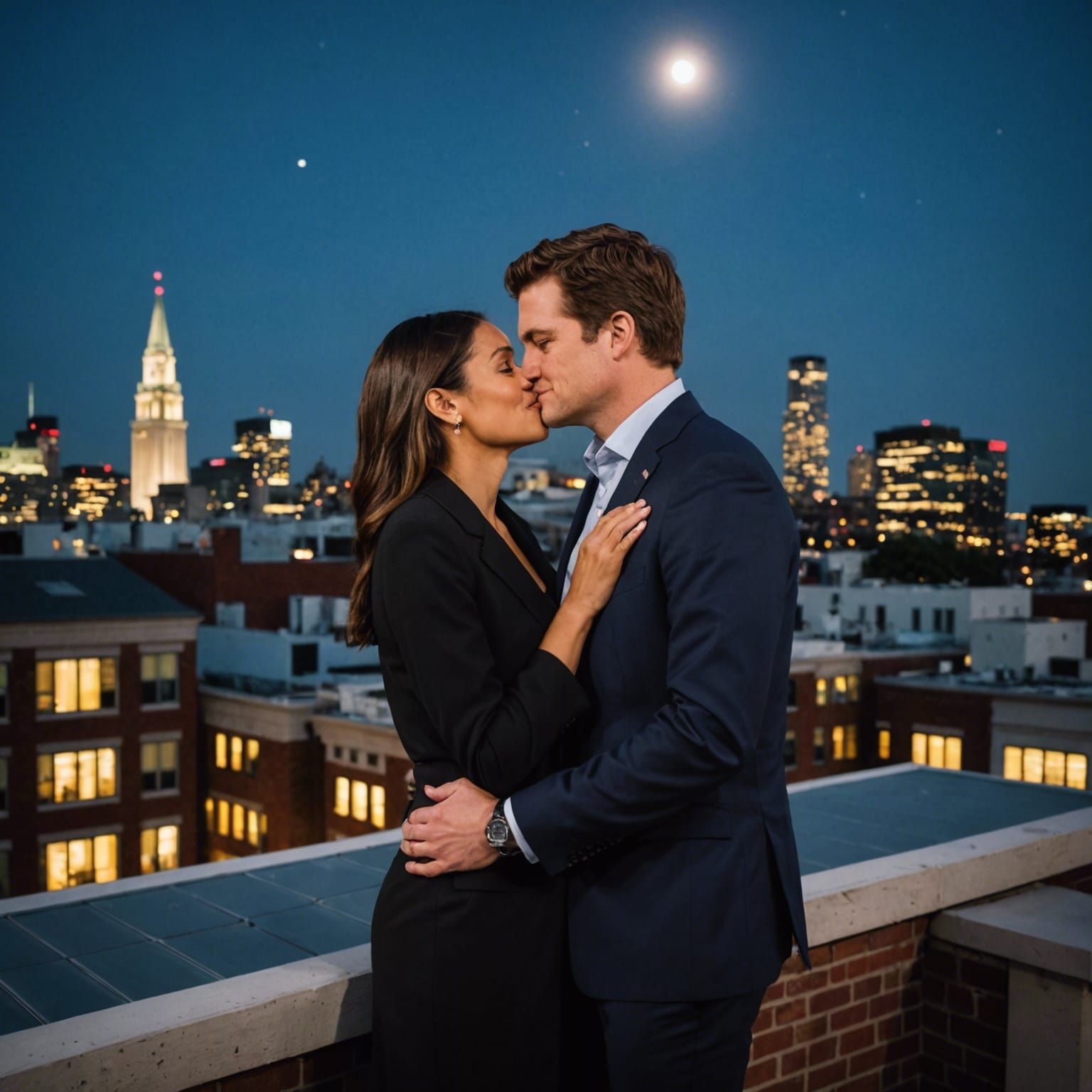 Gaetz and Ocasio-Cortez Rooftop Kiss: Professional Portrait