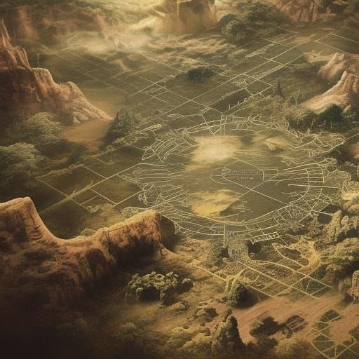 Detailed Treasure Map with X Marks Spot