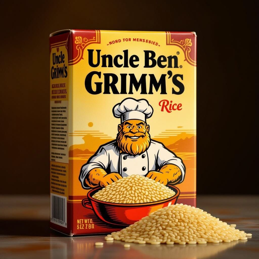 Vintage Uncle Ben Grimm's Rice Product Shot