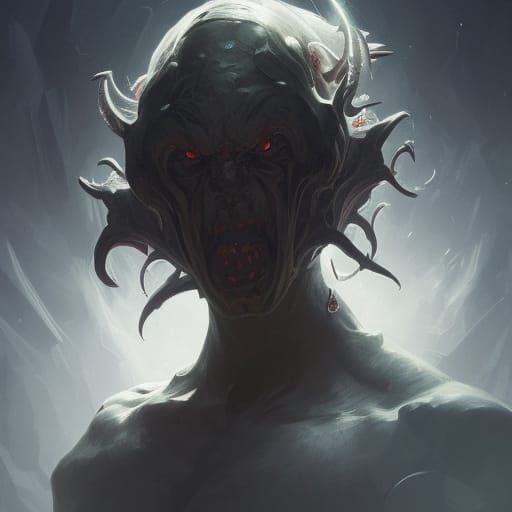 Demonic Elder God Portrait in Digital Art Style