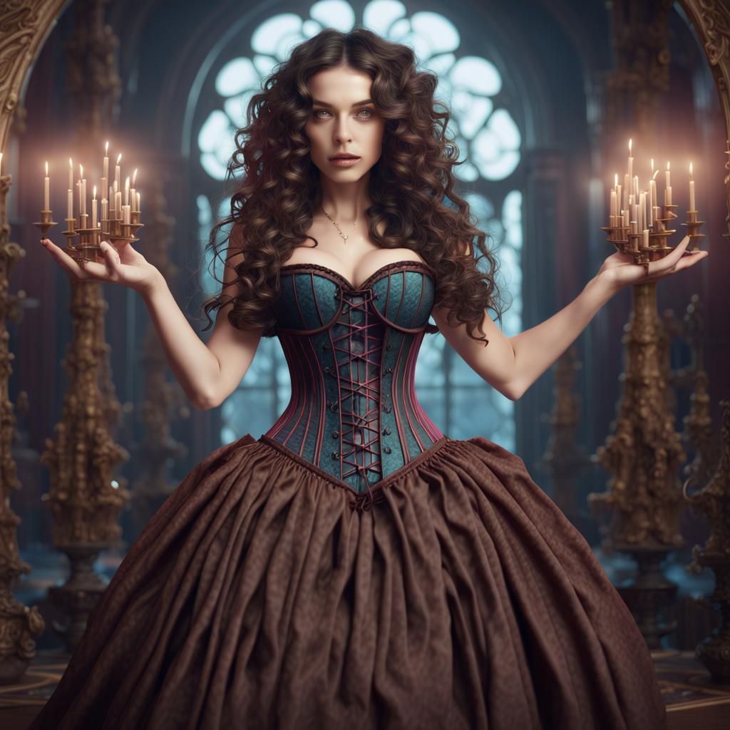 Magic Witch Casting Spells in Detailed Digital Art