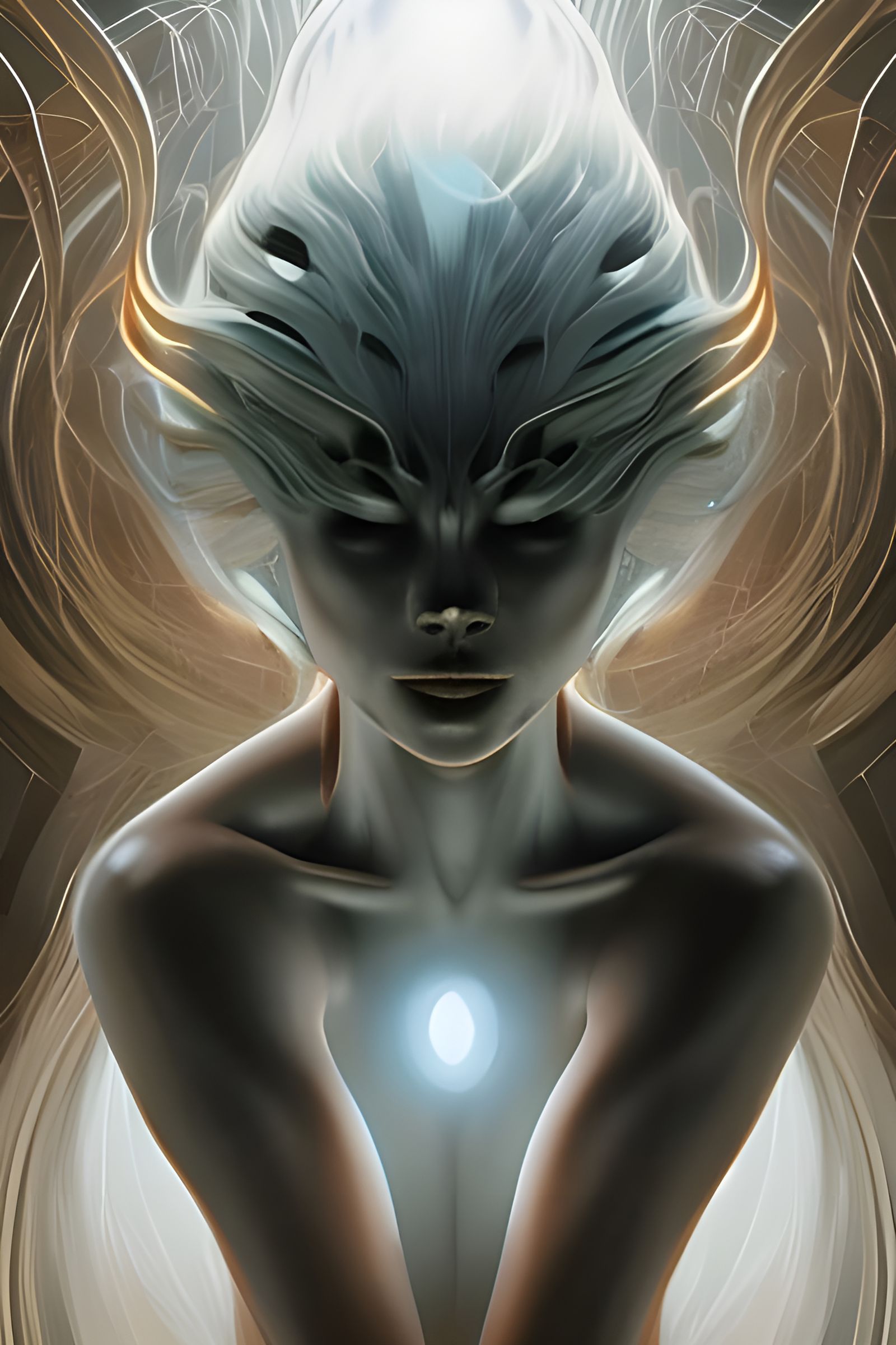 Ethereal Alien Creature with Bioluminescent Appearance