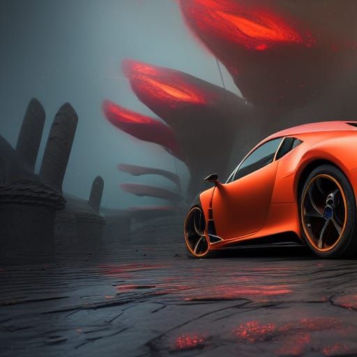 Fantastical Supercar Concept Art in Deep Color