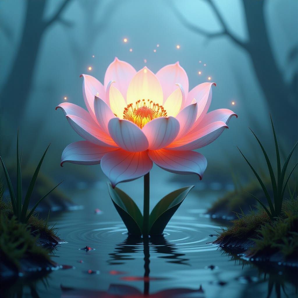 Ethereal Lumivora Bloom in Mystical Mistfen Marsh