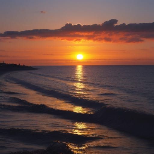 In the evening when sun is sinking low. Looking all around