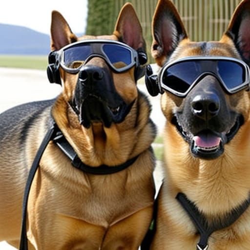 Belgian Malinois Dog Wearing Sunglasses