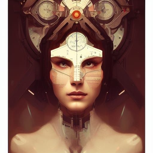 Clockwork Portrait in Digital Art Style