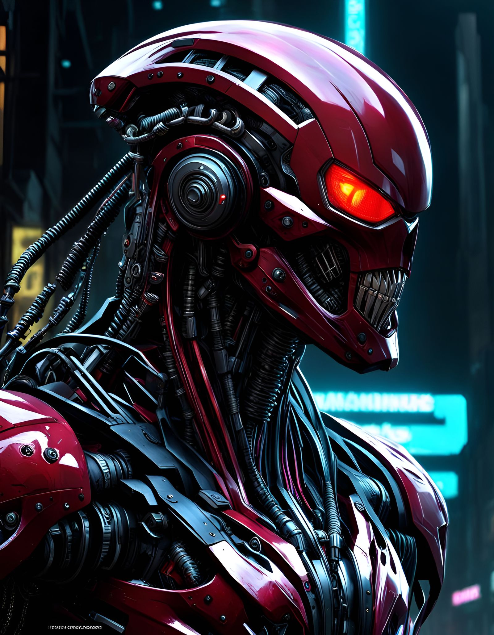 Biopunk Carnage Symbiote Portrait in HDR