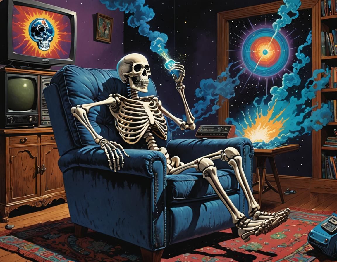 Skeleton Recliner: Cosmic Horror Grateful Dead Style