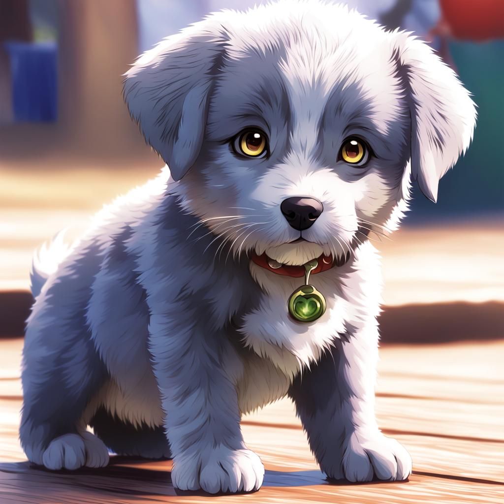 Cute Puppy in Anime Style Key Visual