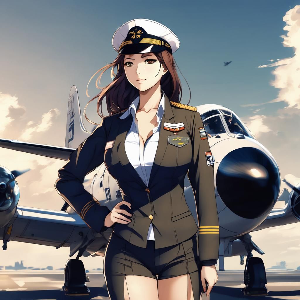 Anime-Style Female Pilot Illustration