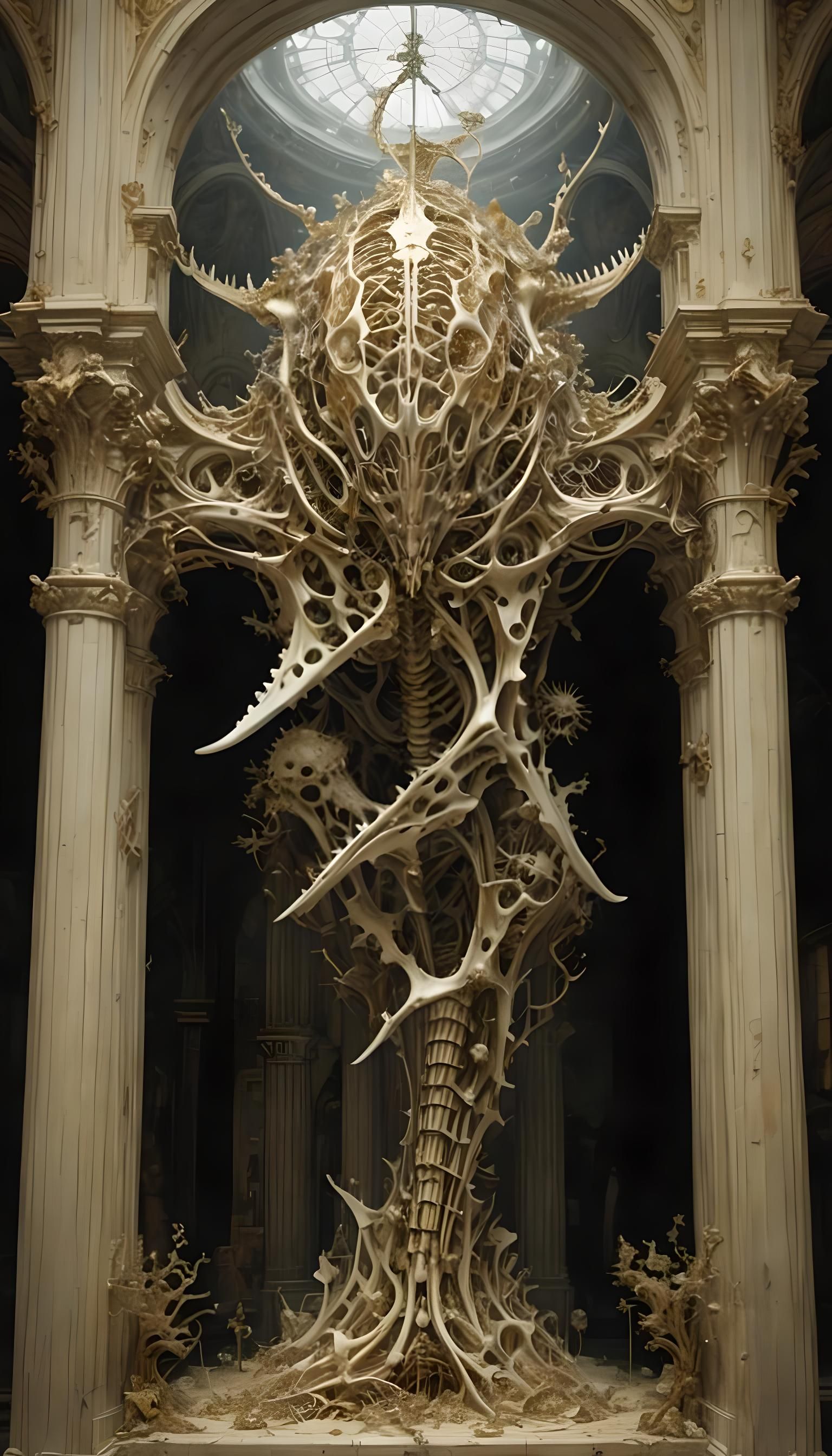 Whale Skeleton in Dark Fantasy Style
