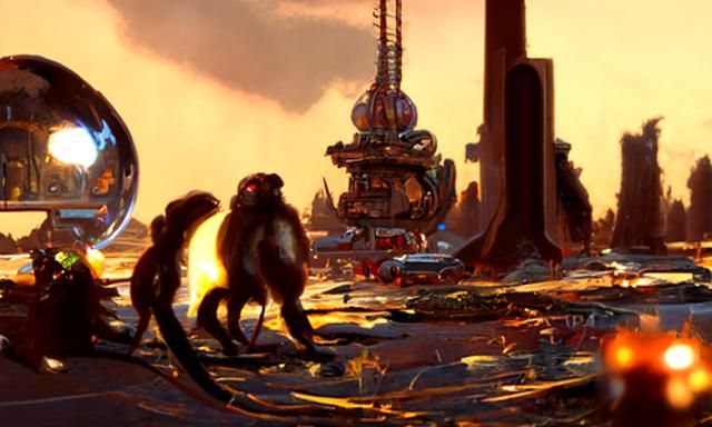 Steampunk Space Monkeys Populate a Tiny City