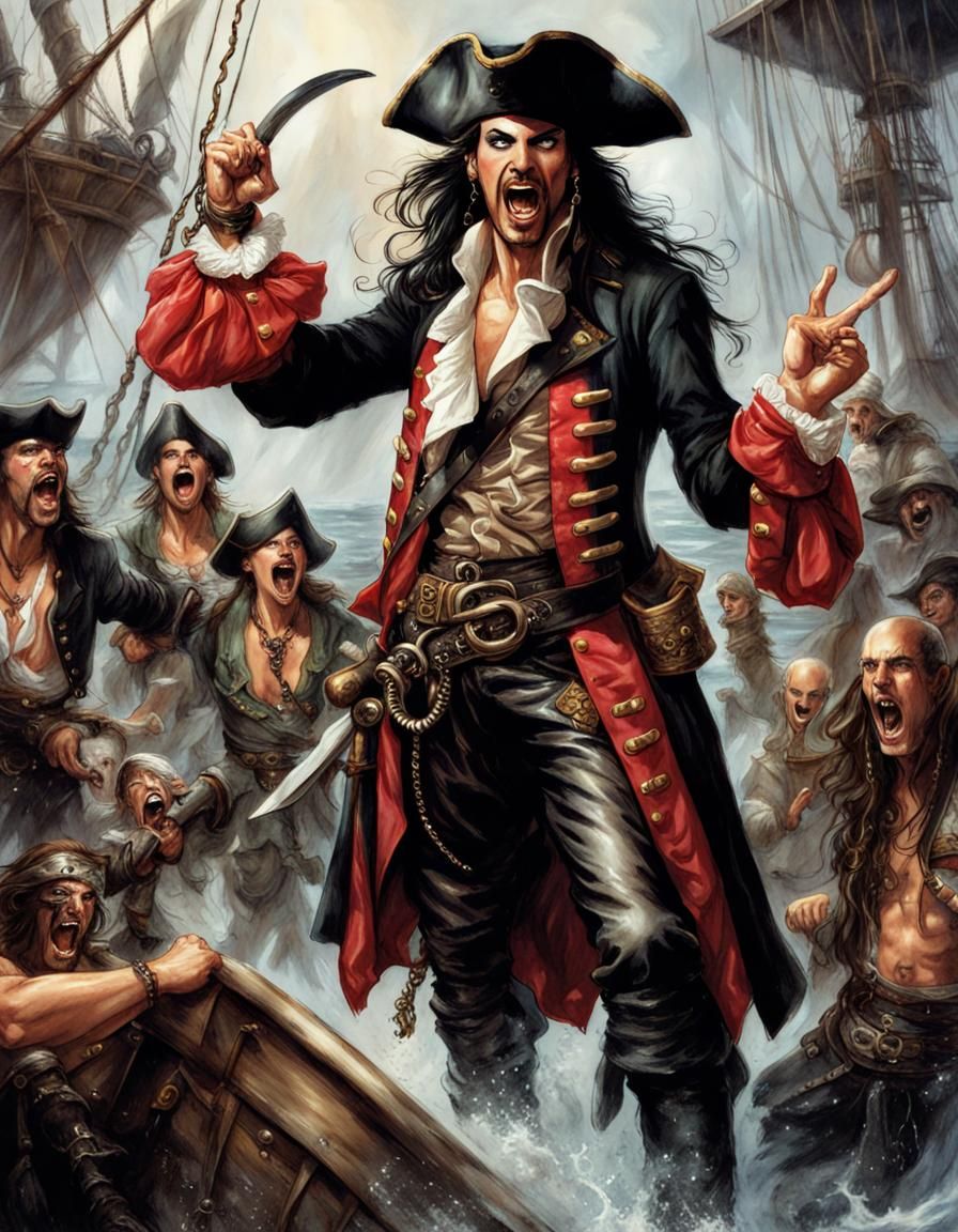 Awkward Captain Hook in Luis Royo Art Style