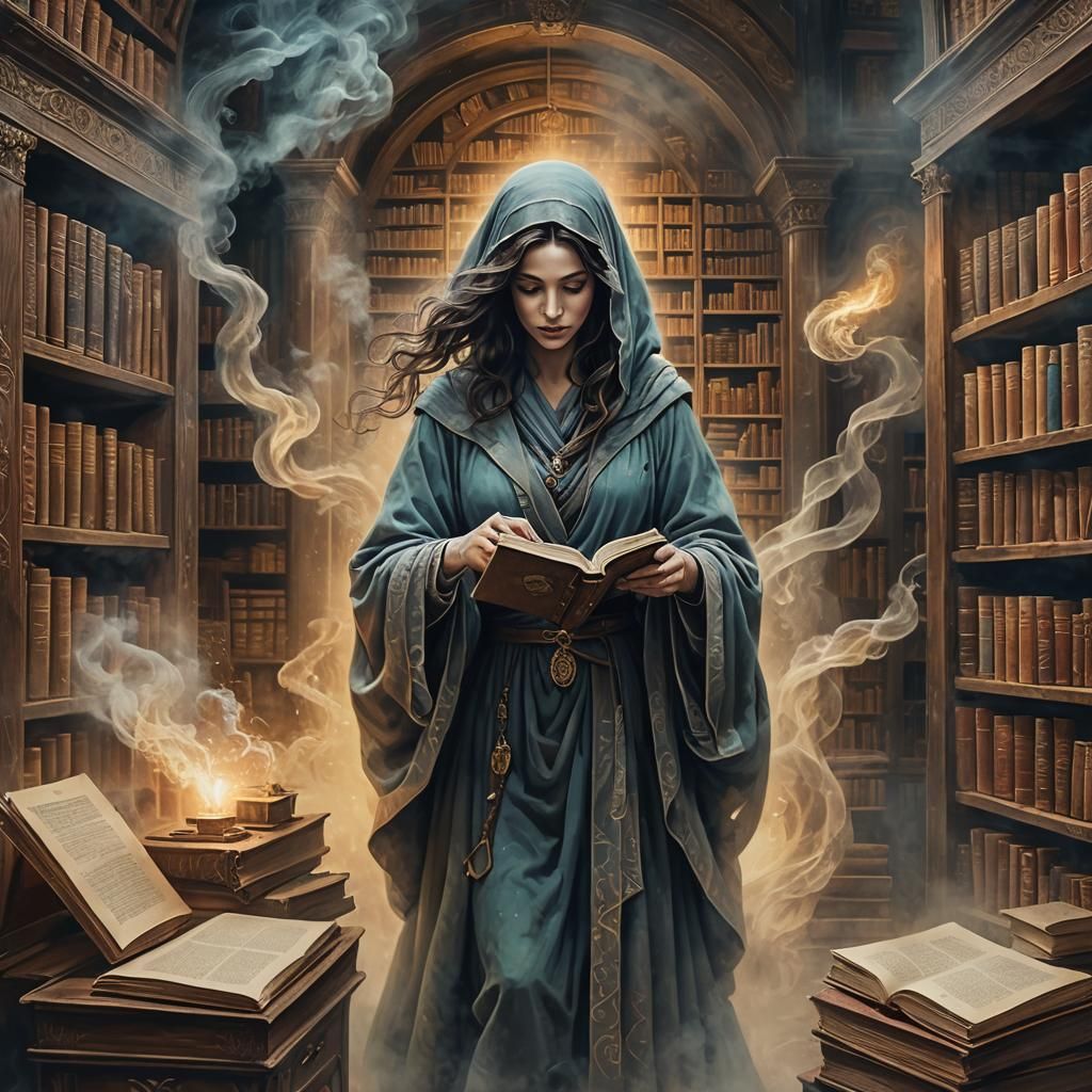 Woman Seeks Lost Knowledge in Ancient Library