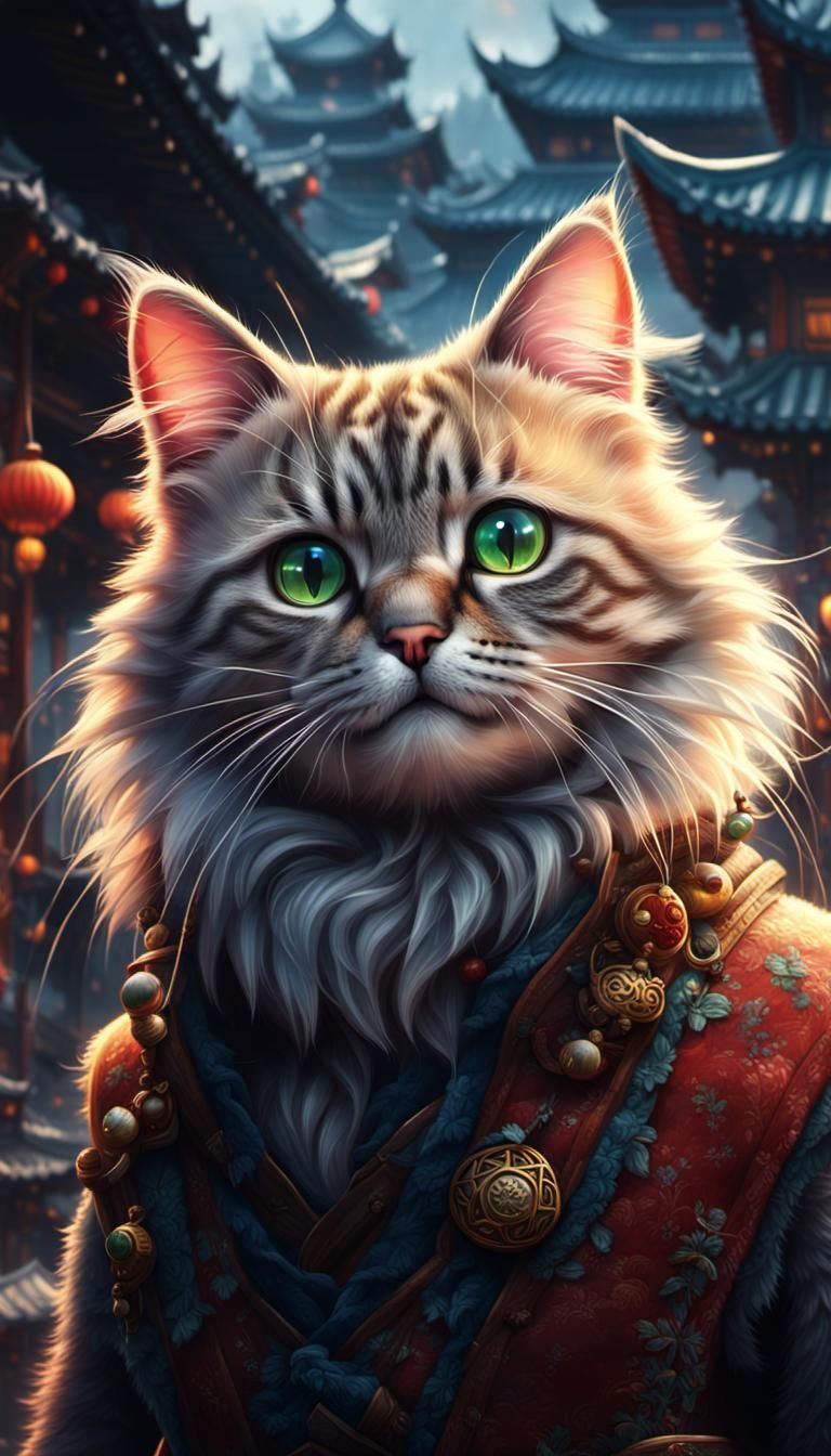 Cute Cat in China: Epic Digital Matte Painting