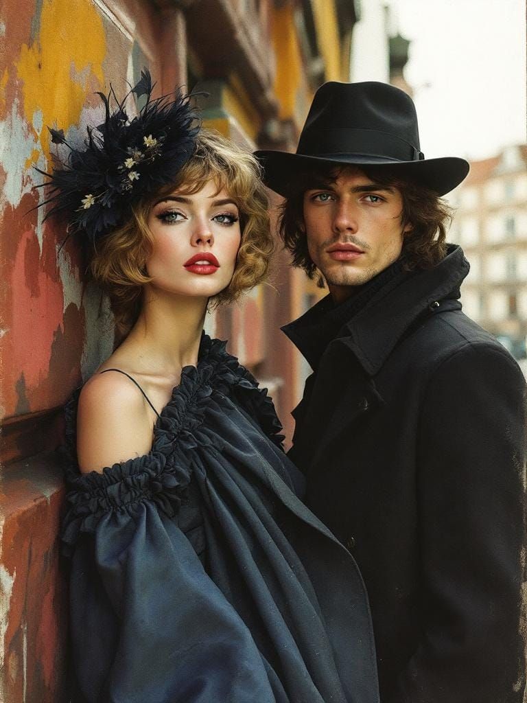 Mod Couple in London: A Vintage Portrait