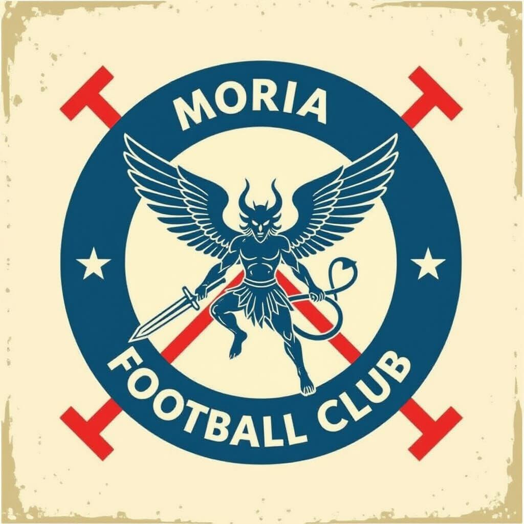 Moria Football Club Emblem with Winged Demon