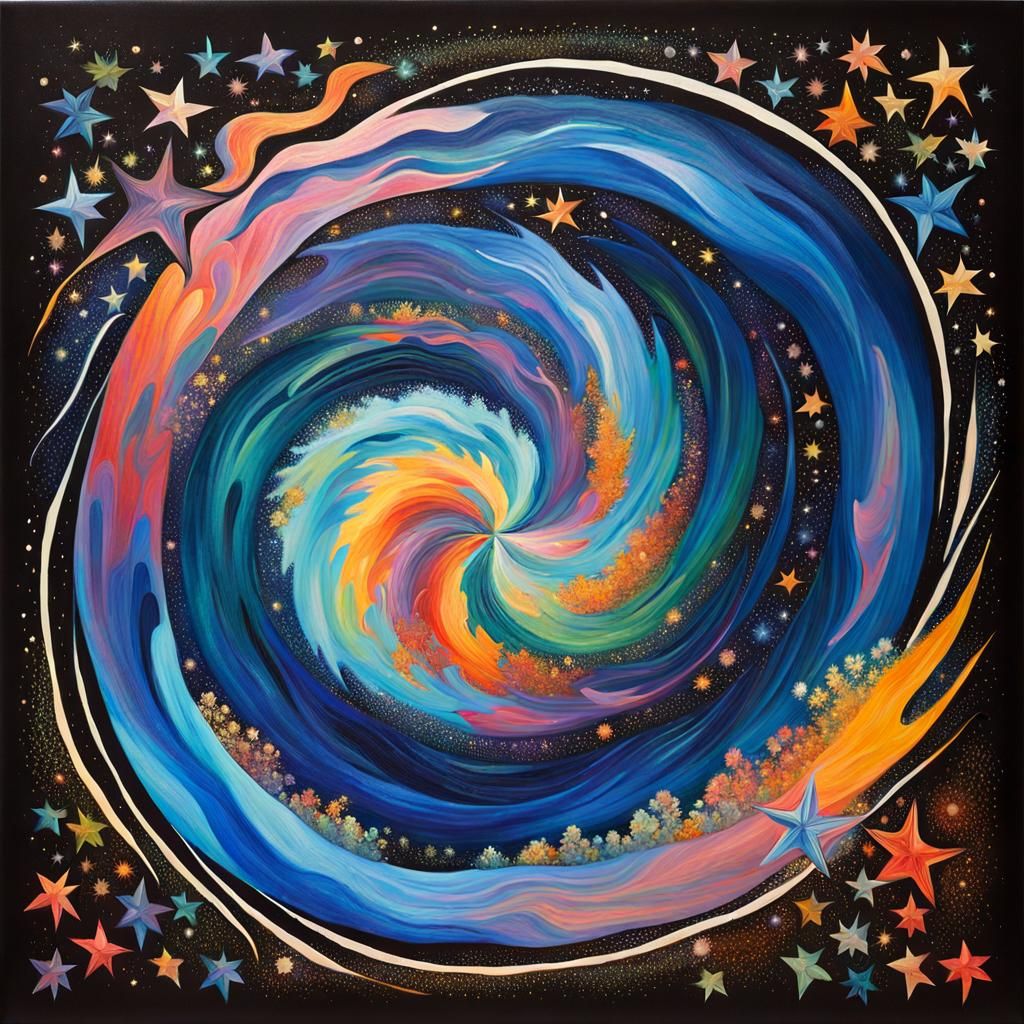 Impressionist Star Nursery in Acrylic Dreamscape