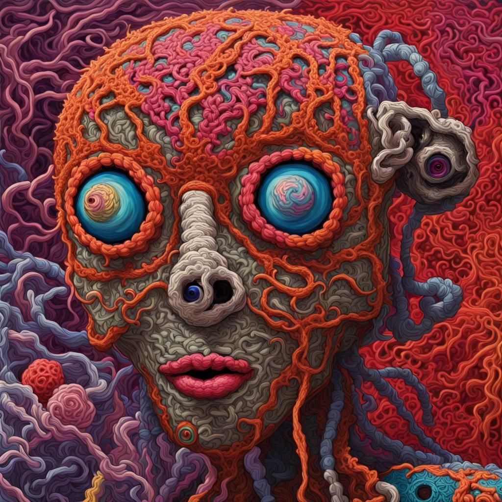 Intricate Sci-Fi Cyborg in Impasto Style